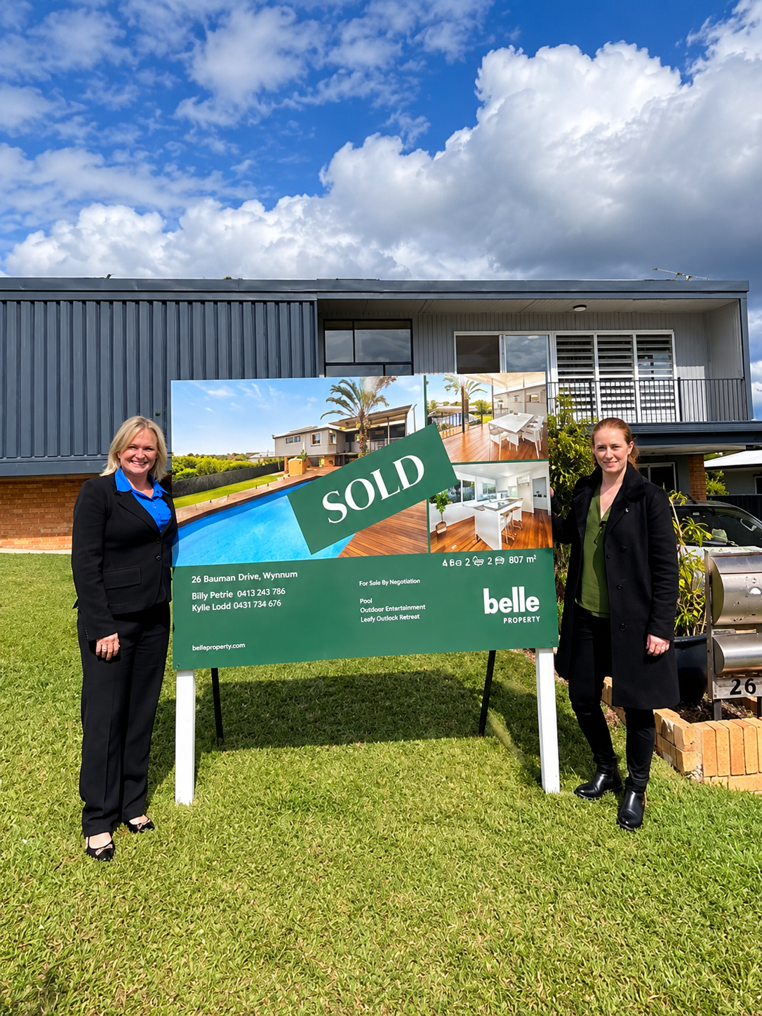 Alecia Zillman celebrating with clients at their new Brisbane home